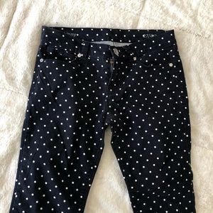Polka dot skinny jeans